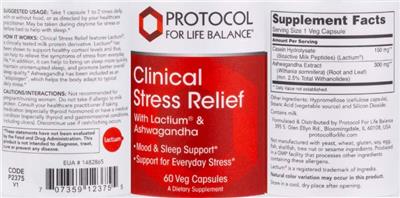 Clinical Stress Relief label