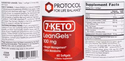 7-KETO LeanGels 100 mg label