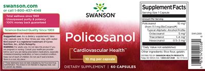 Policosanol 10 mg label