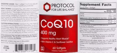 CoQ10 400 mg label