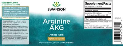 Arginine AKG 1 gram label