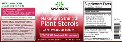 Maximum Strength Plant Sterols label