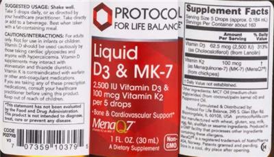 Liquid D3 & MK-7 label