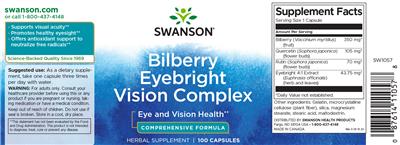Bilberry Eyebright Vision Complex label