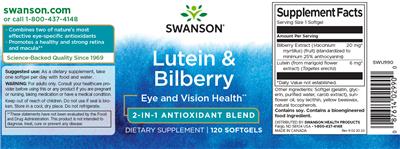 Lutein & Bilberry label