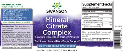 Mineral Citrate Complex label