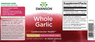Whole Garlic 700 mg label