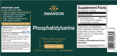 Phosphatidylserine 100 mg label