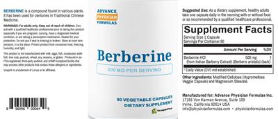 Berberine 500 mg label