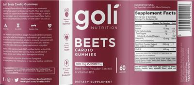 Beets Cardio Gummies label