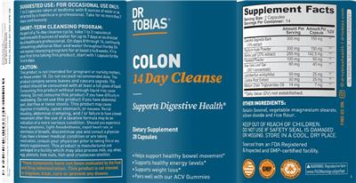 Colon 14 Day Cleanse label