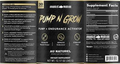 Pump N Grow Au Naturel label