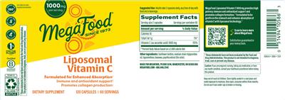 Liposomal Vitamin C 1000 mg label