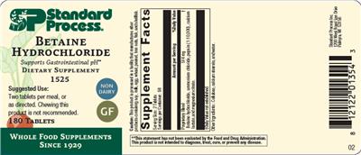 Betaine Hydrochloride label