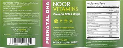 Prenatal DHA+ Ginger label
