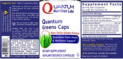 Quantum Greens Caps label