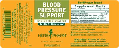 Blood Pressure Support label