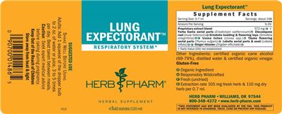 Lung Expectorant label