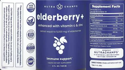 Elderberry + 5000 mg label