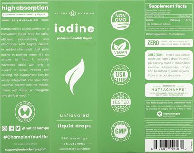 Iodine Liquid Drops Unflavored label
