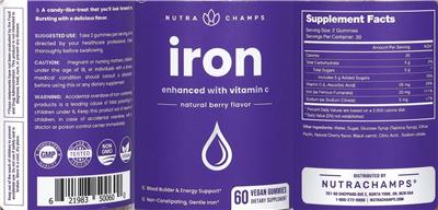 Iron Natural Berry Flavor label