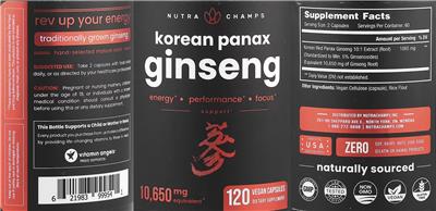 Korean Panax Ginseng label