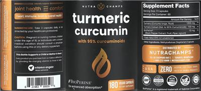 Turmeric Curcumin Capsules label