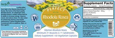 Perfect Rhodiola rosea label