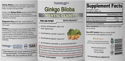 Ginkgo Biloba label