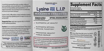 Lysine Immune Plus L.I.P. label