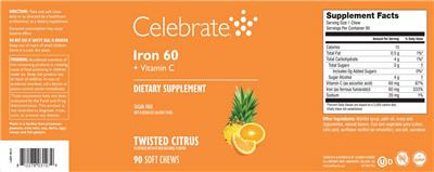Iron 60 + Vitamin C Twisted Citrus label