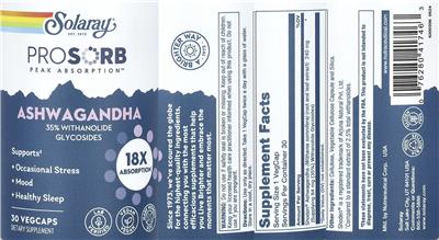 Ashwagandha label