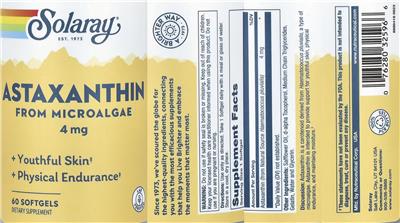 Astaxanthin 4 mg label