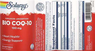 Bio CoQ-10 100 mg Enhanced Absorption label