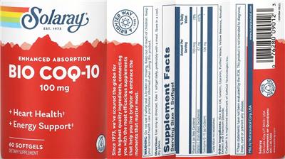 Bio CoQ-10 100 mg Enhanced Absorption label