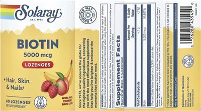Biotin 5000 mcg Lozenges label