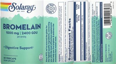 Bromelain 1000 mg 2400 GDU label