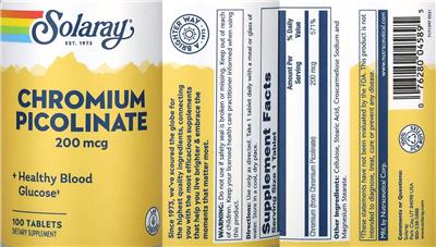 Chromium Picolinate 200 mcg label