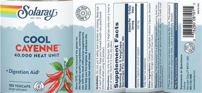 Cool Cayenne 40,000 Heat Unit label