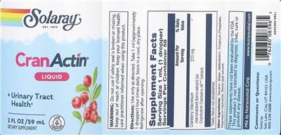 CranActin Liquid label