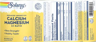 Enhanced Absorption Calcium Magnesium 2:1 Ratio label