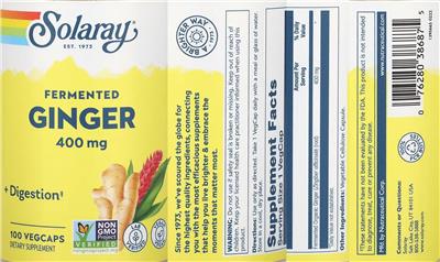 Fermented Ginger 400 mg label