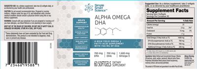 Alpha Omega DHA label