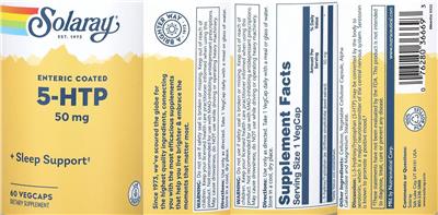 5-HTP 50 mg label