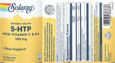Enteric Coated 5-HTP 100 mg with Vitamin C & B-6 label