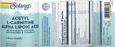 Acetyl L-Carnitine Alpha Lipoic Acid label