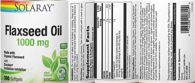 Flaxseed Oil 1000 mg label