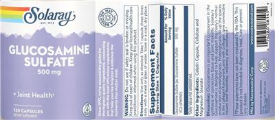 Glucosamine Sulfate 500 mg label