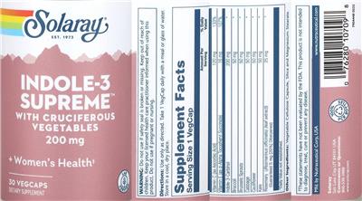 Indole-3 Supreme 200 mg label