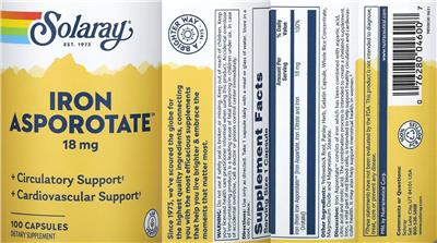 Iron Asporotate 18 mg label